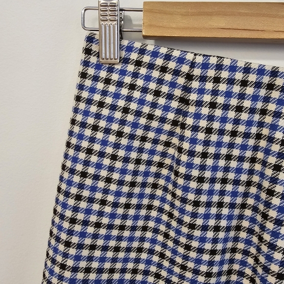 ZARA blue and white check gingham print skirt - Picture 4 of 5
